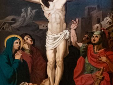 XII. Station: Jesus stirbt am Kreuz